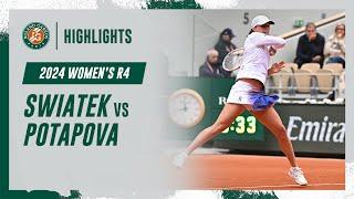 Swiatek vs Potapova Round 4 Highlights  Roland-Garros 2024