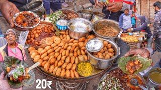 Only 20₹-  Cheapest Food Of India  Khasta Aloo Chana and Dahi Vada  Street Food India