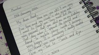 Letter to thank Aunt for birthday gift  Letter writing  English letter writing