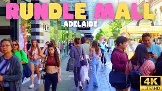 Rundle Mall Adelaide 4K  Virtual Walk Tour - 60fps Adelaide City  Australia