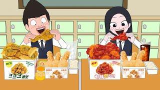 Sneaky Fried Chicken Mukbang in Class  Animation ASMR