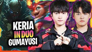 T1 KERIA IN DUO WITH T1 GUMAYUSI  T1 Keria Plays Pyke Support vs Senna  Season 2024