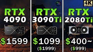 RTX 4090 vs RTX 3090 Ti vs RTX 2080 Ti  REAL Test in 15 Games 4K  Rasterization Ray Tracing DLSS