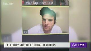 Actor Ashton Kutcher surprises teachers at Cunningham Middle School when he jumps into their Zoom