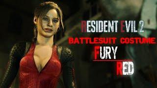 Claire Redfield Battlesuit Costume FURY RED Resident Evil 2 Remake
