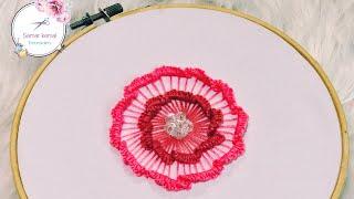 تطريز ورده جديده وسهله Cast on stitch Blanket Stitch  تطريز برازيلي