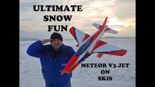 Dynam Meteor V3 70mm EDF jet 12 Blades 4S Red PNF ULTIMATE SNOW FUN with Skis