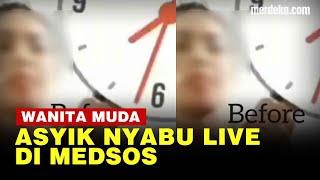 Detik Detik Polisi Ciduk Wanita Muda Asyik Nyabu Live di Medsos