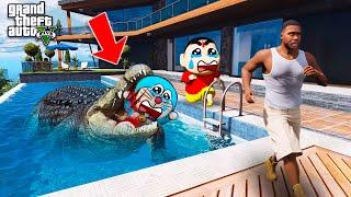 Shinchan Doraemon Franklin Attacked by Crocodile in GTA V