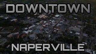 4K Drone Evening Downtown Naperville Illinois