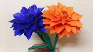 How to make beautiful flowers with craft papereasy paper flower for home decorDIY paper flower