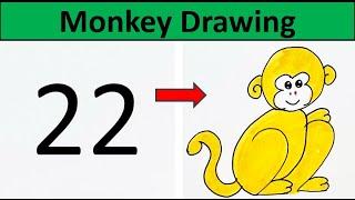 How to draw a Monkey  Very Easy Monkey Drawing  Step by step #drawing #art