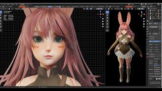 Blender 2.91 - Character Bunny Girl -  Part 2