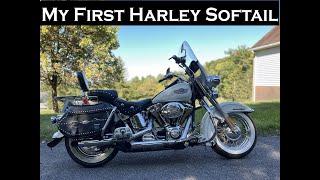 European motorcyclist buys his first Harley Davidson Softail Heritage Classic