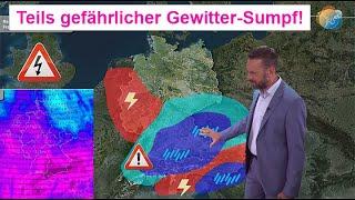 Gewitter Starkregen & Regen-Tiefs bis nach Pfingsten. Wetter- & Unwettervorhersage 15.-23.05.2024.