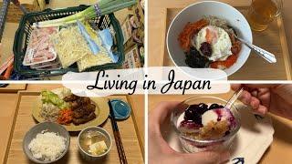 housewife daily in japan  yogurt cake Bibimbap lunch meat-wrapped Japanese yam dinner