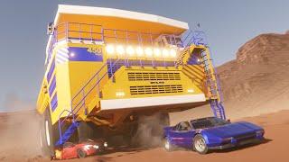 We Got Chased By A GIANT Dump Truck & It Was TERRIFYING - BeamNG Car Hunt