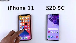 iPhone 11 vs SAMSUNG S20 5G Speed Test & Ram Management