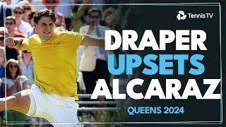Jack Draper Upsets Defending Champ Carlos Alcaraz  Queens Highlights 2024