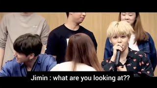 Eng Sub BTS fansign cute moments Jimin flirting with fans HD Video Opening shirts button #BTS