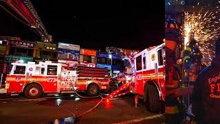 *FIRE in the BASEMENT w GAS Leak* All-Hands Operating in Flushing Queens  Box 9407 