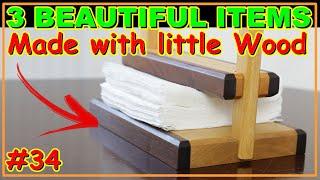 3 BEAUTIFUL ITEMS MADE WITH LITTLE WOOD VIDEO #34 #woodworking #woodwork #joinery