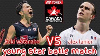 koki watanabe jpn vs Alex lanier fra  finals of badminton yonex open 2024