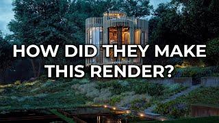 We analyze professional rendering  Cp. 3  3dsmax Corona render XRef Forest Pack TyFlow.
