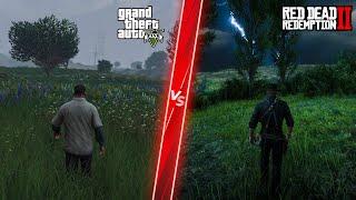 GTA 5 Next Gen Remastered New Physics vs RDR2 - Direct Comparison Attention to Detail & Graphics