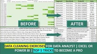 Data Cleaning Exercises for Data Analyst  Excel tutorial  Practical Examples Challenge Automation
