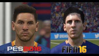 PES 16 vs FIFA 16 Player Faces FC Barcelona FIFA 16 and PES 2016 Comparison