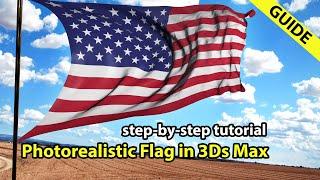 Free Tutorial Create a Photorealistic Flag in Autodesk 3Ds Max by UHDk1ng  step-by-step tutorial