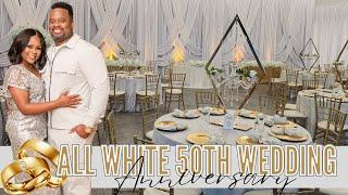 ELEGANT ALL WHITE 50TH WEDDING ANNIVERSARY EVENT PLANNING LIVING LUXURIOUSLY FOR LESS