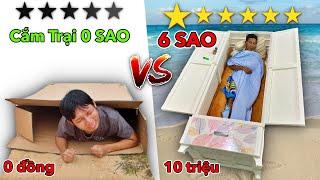 Thử Thách Cắm Trại 0 Sao vs 6 Sao  Chỉ Được Dùng Đồ Trong Siêu Thị - Lều 1 SAO vs 5 SAO