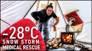 -28° Winter Camping 4 Days Snowstorm & Medical Rescue