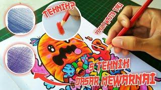 Teknik Dasar Mewarnai menggunakan Pensil Warna  Art Tutorial for beginners