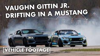 Vaughn Gittin Jr. is back drifting and showing off the Mustangs new electronic drift brake