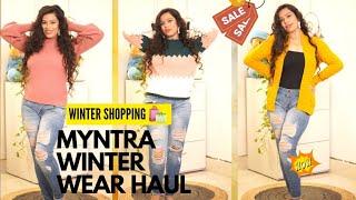 Myntra Winter Wear Tryon HaulMyntra Sweaters HaulUpto 90%Off All under 900Cosmoholic_sakshi