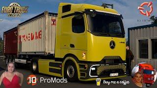 Euro Truck Simulator 2 1.50 Mercedes Benz Actros MP6 Delivery to Poland Promods + DLCs & Mods