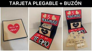 Regalo de amor  Tarjeta plegable + buzón de 5 razones por las que TE AMO