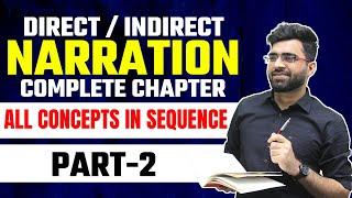 Part-2 Direct  Indirect Narration  Complete Chapter with Concepts  Tarun Grover