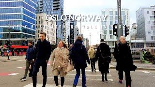 OSLO NORWAY Very Busy Morning Walk In BarcodeVirtual Walking Tour 4k60ftp