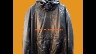 LEATHER HOODIE WITH LAMBSKIN LINING STYLE LLH075 WWW LEATHER SHOP BIZ video