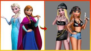 Frozen Elsa Anna Glow Up Into Bad Girl - Disney Princesses Transformation