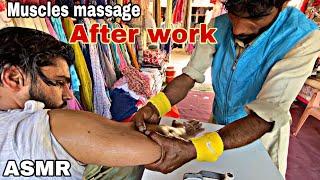 ASMR  MUSCLES MASSAGE AFTER HEAVY WORK  OILY MASSAGE SOOTHING & RELAXING THERAPY #asmr