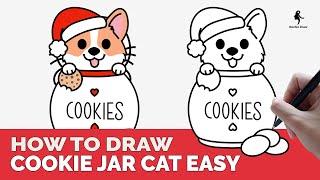 HOW TO DRAW A COOKIE JAR CAT EASY