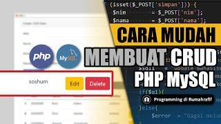 CARA CEPAT MEMBUAT CRUD DENGAN PHP MYSQLI  Bootstrap PHP MySQL