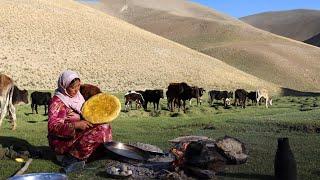 Organic Mountain Village Life in Afghanistan  Shepherd Mother Cooking Traditional Food in Village