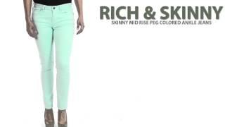 Rich & Skinny Skinny Mid-Rise Peg Colored Ankle Jeans For Women