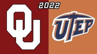 Oklahoma Sooners vs UTEP Miners  2022 College Football Full Game Replay  720p